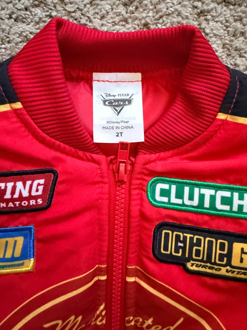 Disney Cars - Rust-eze Red & Black Racing Jacket with Matching Cap - Picture 6 of 7